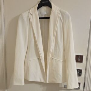 New York & Company Cream Blazer Jacket